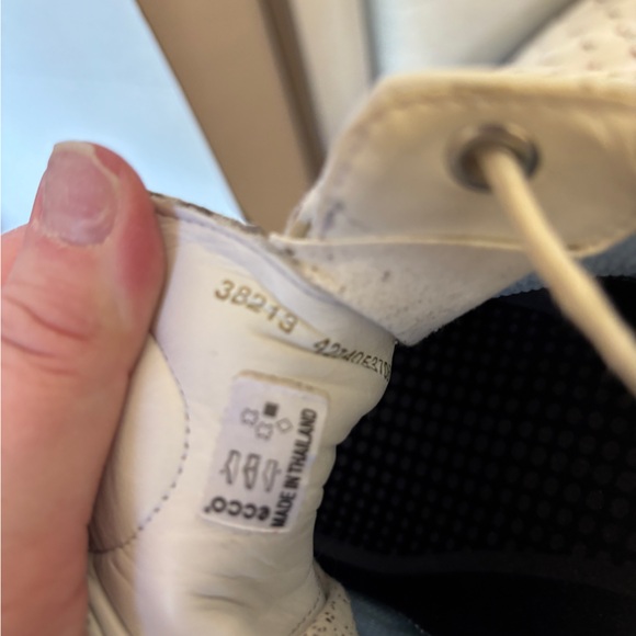 Ecco White and Blue Lace-up Golf Shoes Men’s Size 42 Style 38213 Cleats - Picture 7 of 9